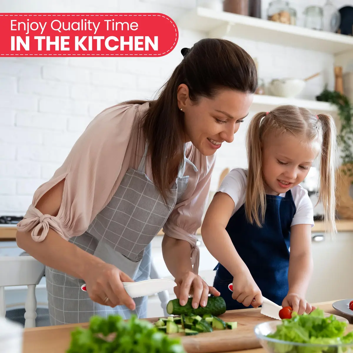 Zulay Kitchen 3-Piece Kids Knife Set for Real Cooking & Baking | Safe, Child-Friendly & Easy to Clean - view 6
