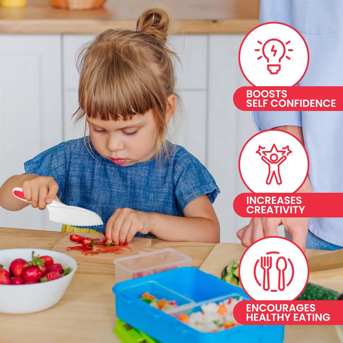 Zulay Kitchen 3-Piece Kids Knife Set for Real Cooking & Baking | Safe, Child-Friendly & Easy to Clean - view 8