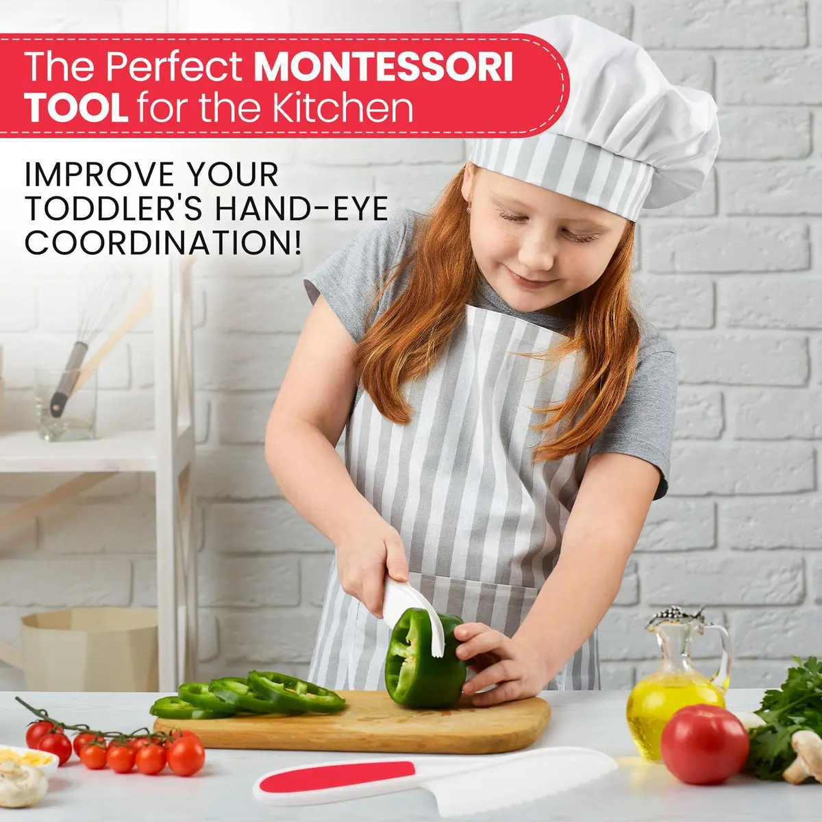 Zulay Kitchen 3-Piece Kids Knife Set for Real Cooking & Baking | Safe, Child-Friendly & Easy to Clean - view 4