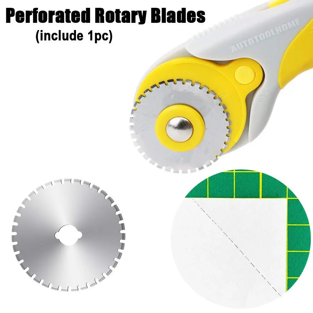 AUTOTOOLHOME 45mm Perforation Rotary Cutter Blades | 5PCS Skip Stitch Blades for Quilting & Crafts - view 4