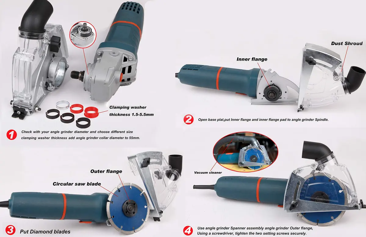 Aidelife Dust Collecting Guard for Angle Grinders 5 inch | Safer Dust Extraction System - view 2