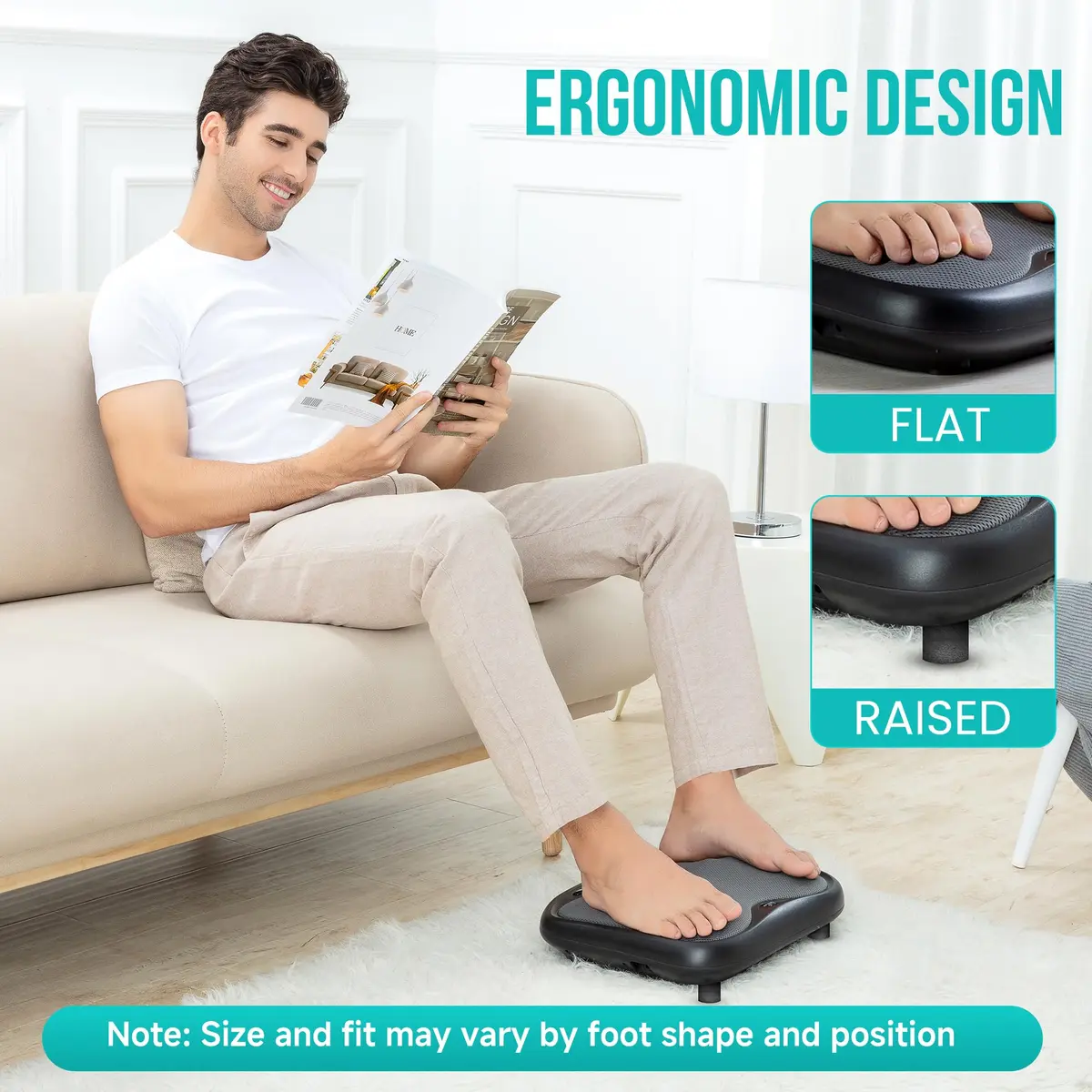 Snailax Shiatsu Foot Massager with Heat | Ergonomic Design, 3 Modes & 3 Intensity Levels, Fits All Feet - view 6