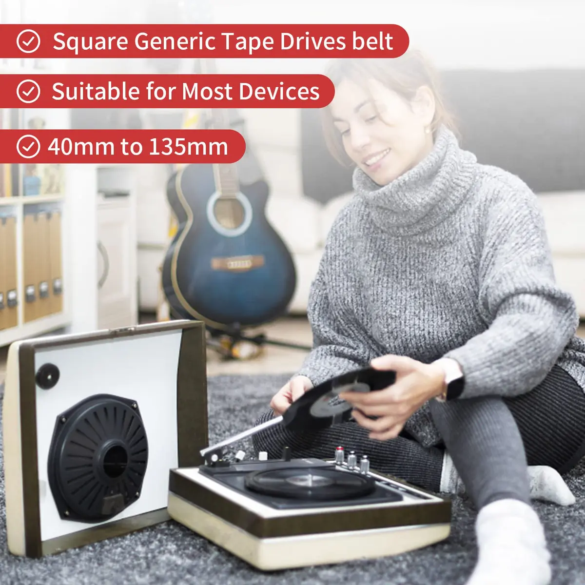 TEANTECH Cassette Recorder Rubber Belts 50-Piece Mix | 1mm Width, 40-135mm Length - view 5