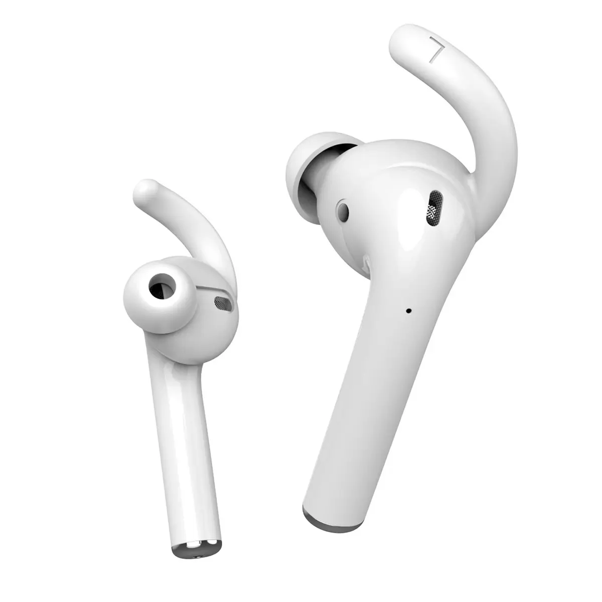REEYEAR Anti-Slip Earhooks for Apple AirPods 1 & 2, Soft Silicone Skin, Sound Enhancement, 2 Pairs White - view 7
