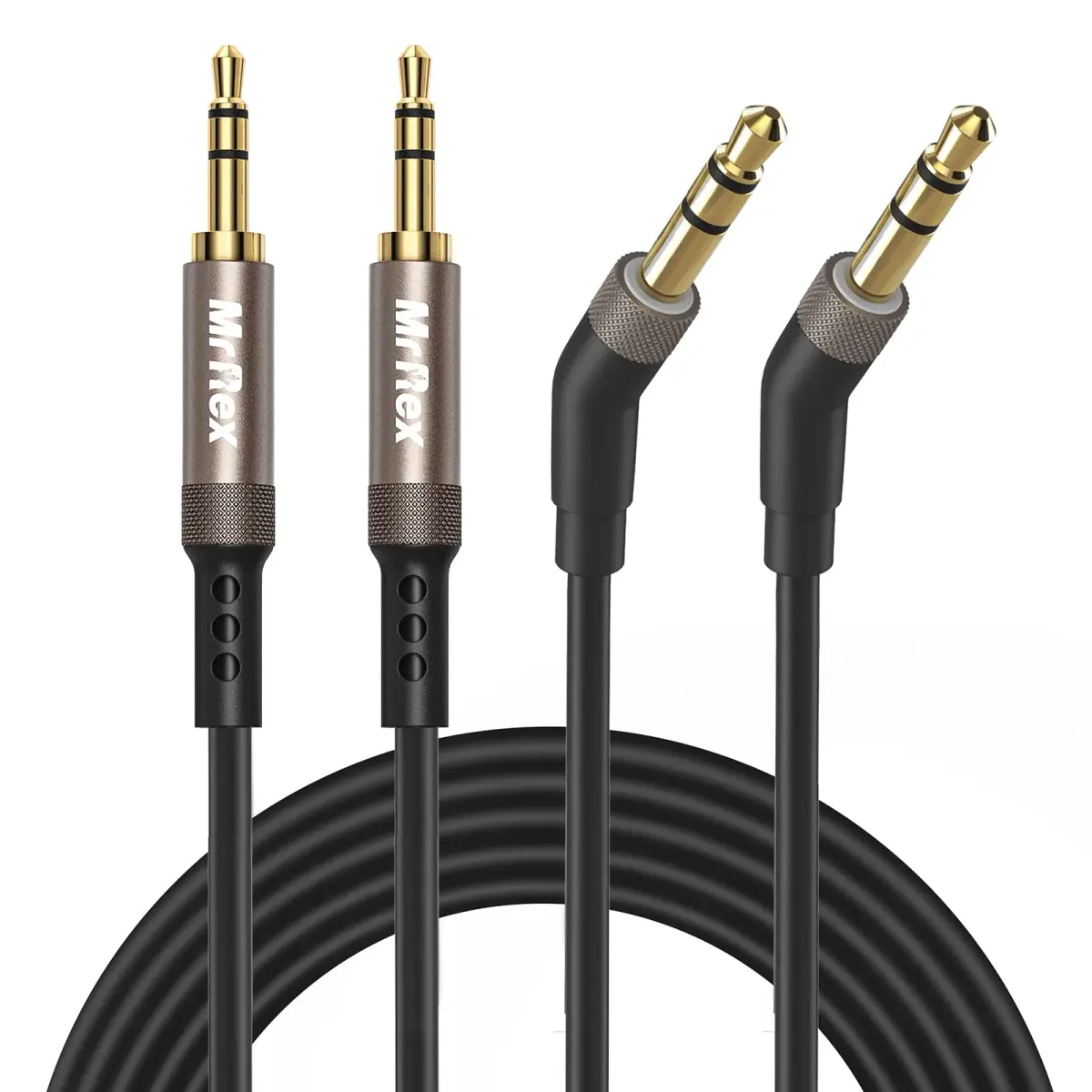 Mr Rex 2.5mm to 3.5mm Aux Cable Cord (2-Pack, 5FT / 1.5M) | Replacement Audio Wire for Bose, JBL Headphones - main product image