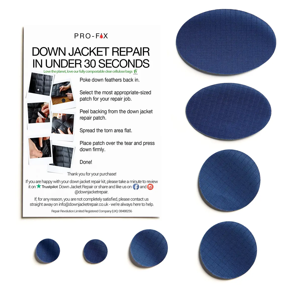 DJR Self-Adhesive Waterproof Repair Patch Kit | 30-Second Fix for Outdoor Gear, Nylon Ripstop, Multiple Colors - view 2
