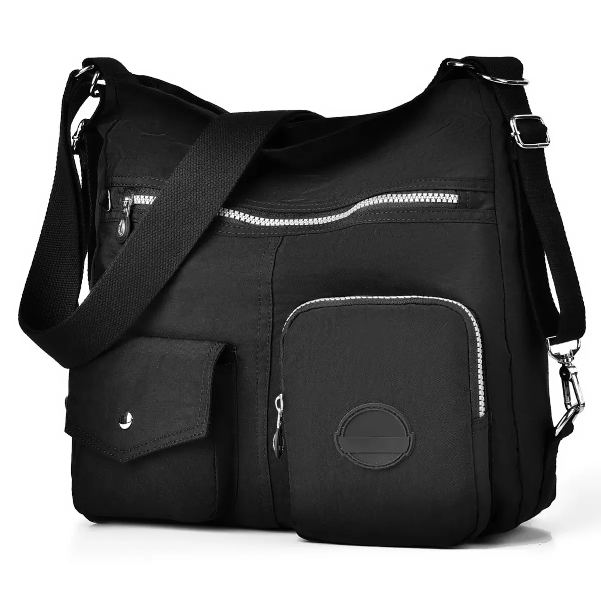 Dora & Liz Hobo Purse for Women, Nylon Crossbody Shoulder Handbag Convertible Backpack 34cm (13.39") | Multi-Way Carry Water-Resistant Bag - main product image