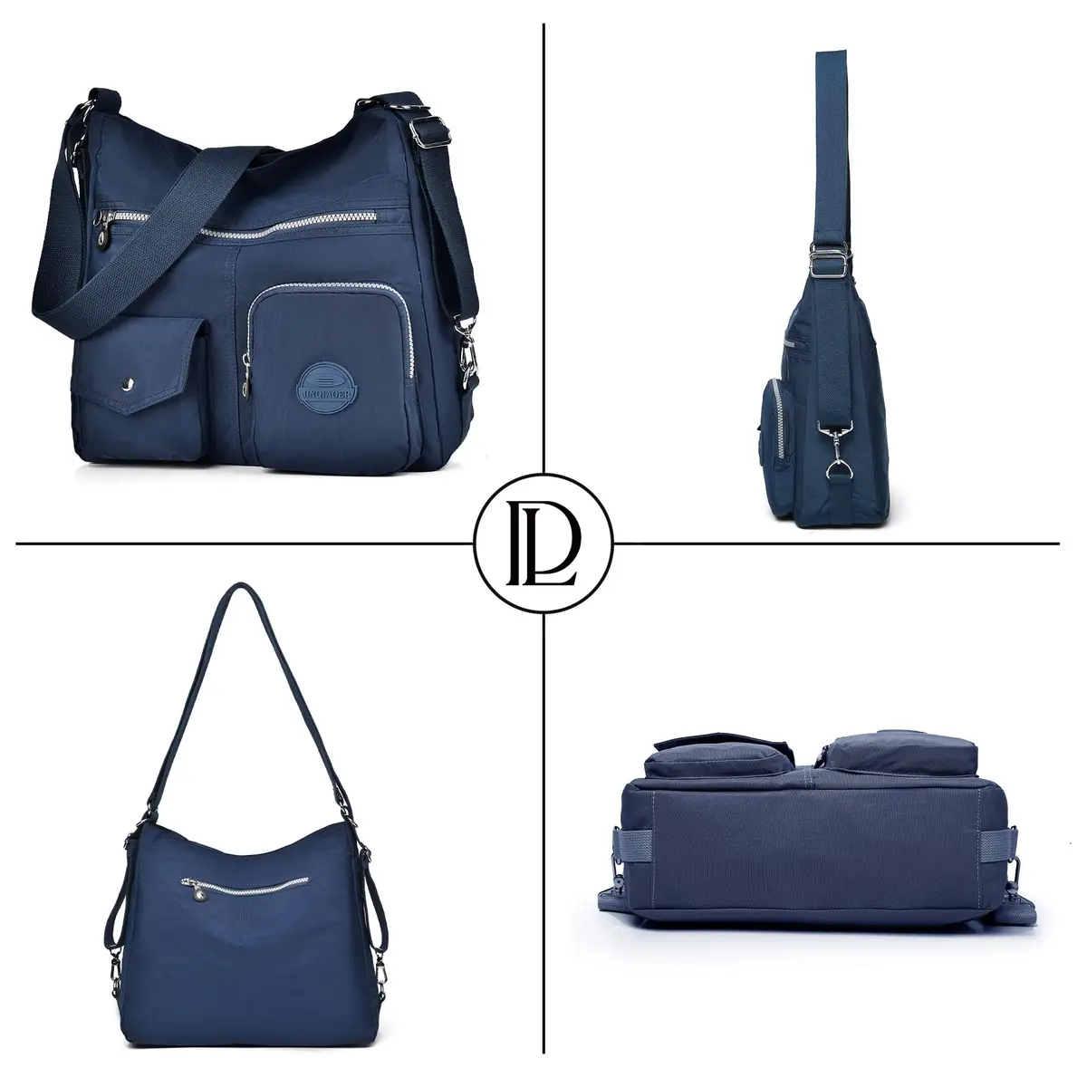 Dora & Liz Nylon Hobo Purse for Women, Convertible Crossbody Shoulder Handbag 35cm (13.8" L x 4.5" W x 13" H) | Multi-Way Carry & RFID Protection - view 7