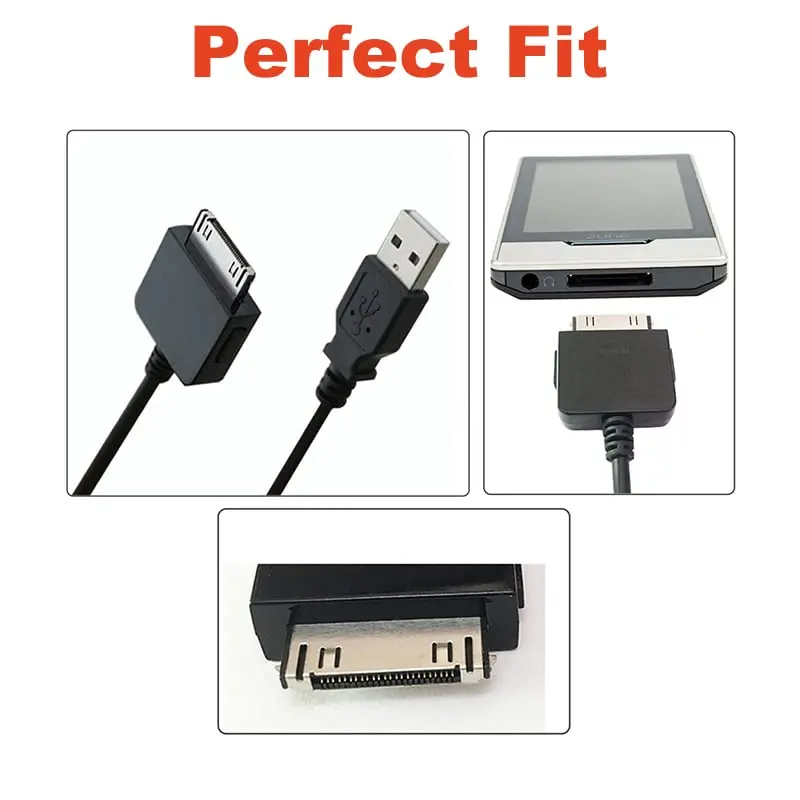 Adhiper Black USB Sync Data Transfer Charging Cable for Microsoft Zune Zune2 ZuneHD MP3 MP4 Player (1m / 3.3ft) - view 4