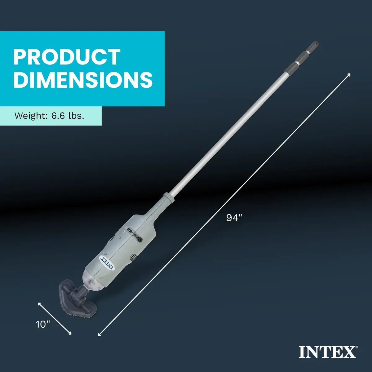 Intex 28620EP Rechargeable Handheld Pool Vacuum Cleaner with 94-inch Telescoping Pole | Cordless & Waterproof - view 4