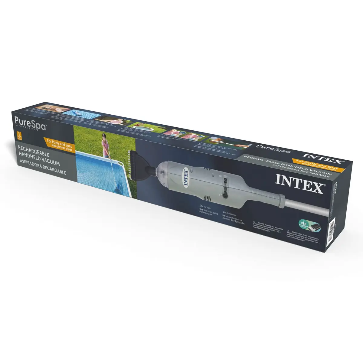 Intex 28620EP Rechargeable Handheld Pool Vacuum Cleaner with 94-inch Telescoping Pole | Cordless & Waterproof - view 9