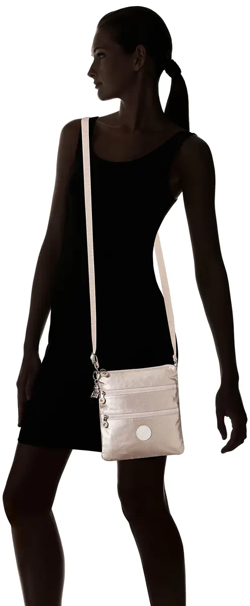 Kipling Keiko Mini Bag Water Resistant Nylon Adjustable Crossbody, Metallic Glow | Signature Style - view 2