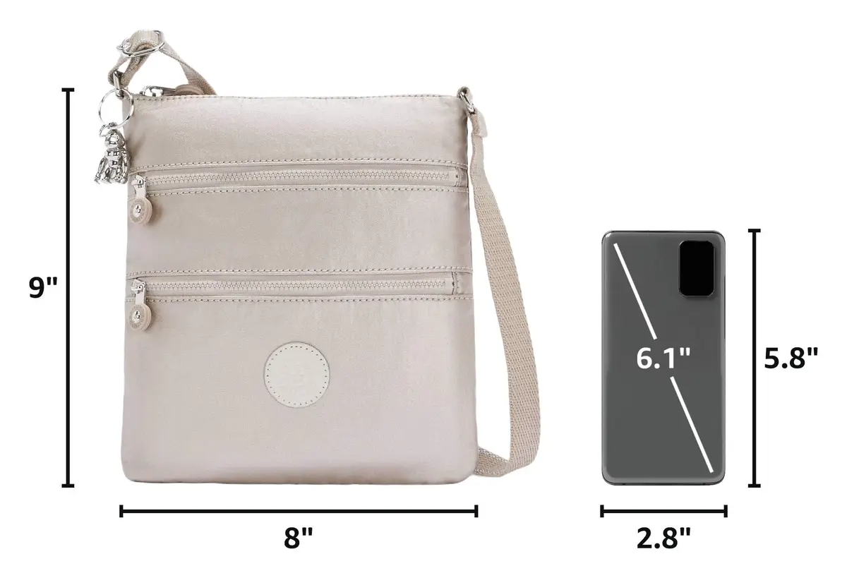 Kipling Keiko Mini Bag Water Resistant Nylon Adjustable Crossbody, Metallic Glow | Signature Style - view 3