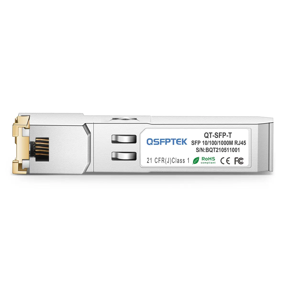 QSFPTEK 1.25G SFP-T Gigabit SFP Copper Ethernet Module | RJ45 Copper Transceiver for Cisco & Mikrotik (10/100/1000M, Reach 100m) - view 2