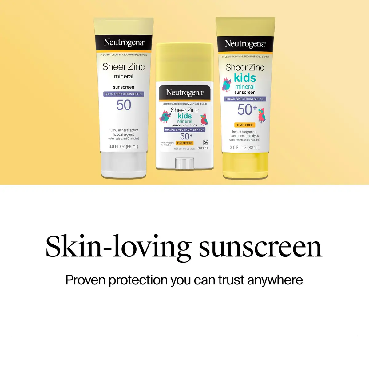 Neutrogena Sheer Zinc Oxide Kids Mineral Sunscreen Stick SPF 50+ 42g (1.5 Fl Oz) | Broad Spectrum UVA/UVB Protection - view 6