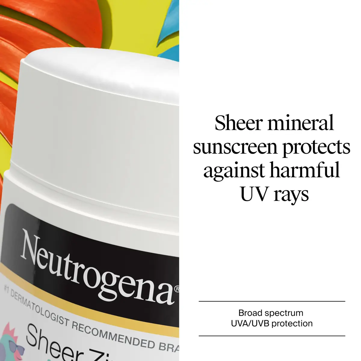 Neutrogena Sheer Zinc Oxide Kids Mineral Sunscreen Stick SPF 50+ 42g (1.5 Fl Oz) | Broad Spectrum UVA/UVB Protection - view 2