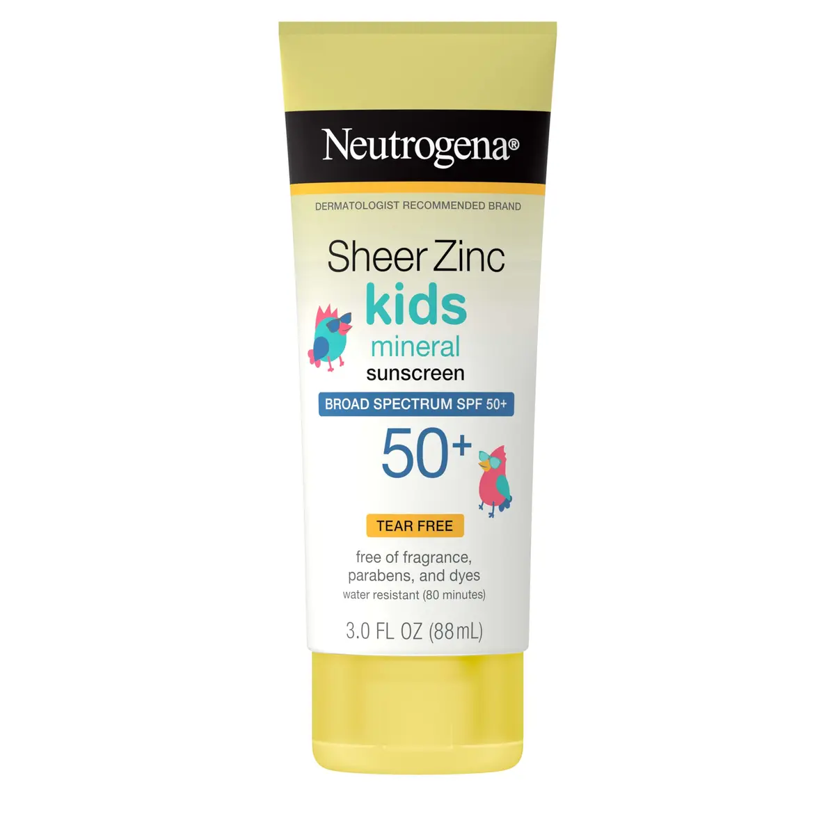 Neutrogena Sheer Zinc Kids Mineral Sunscreen Lotion SPF 50+ 89ml (3 fl oz) | Broad Spectrum UVA/UVB Protection - main product image