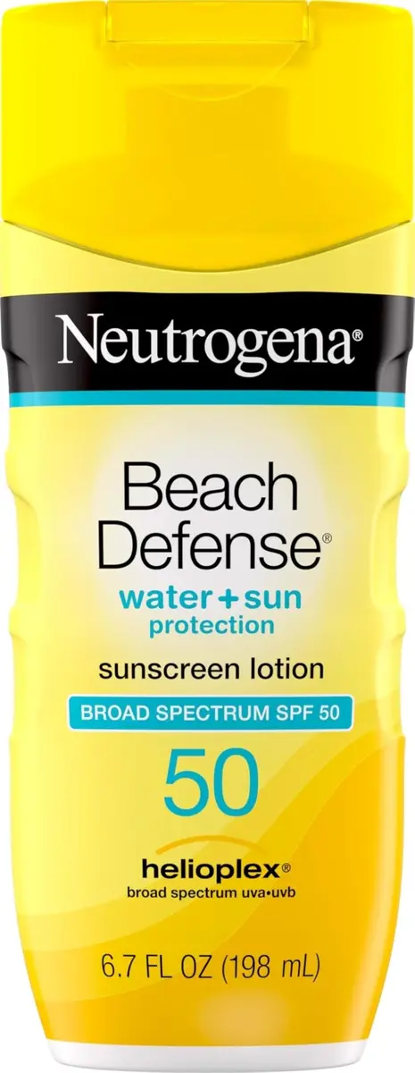 Neutrogena Beach Defense Sunscreen Lotion SPF 50, 198ml (6.7 fl oz) | Broad Spectrum UVA/UVB Protection - main product image