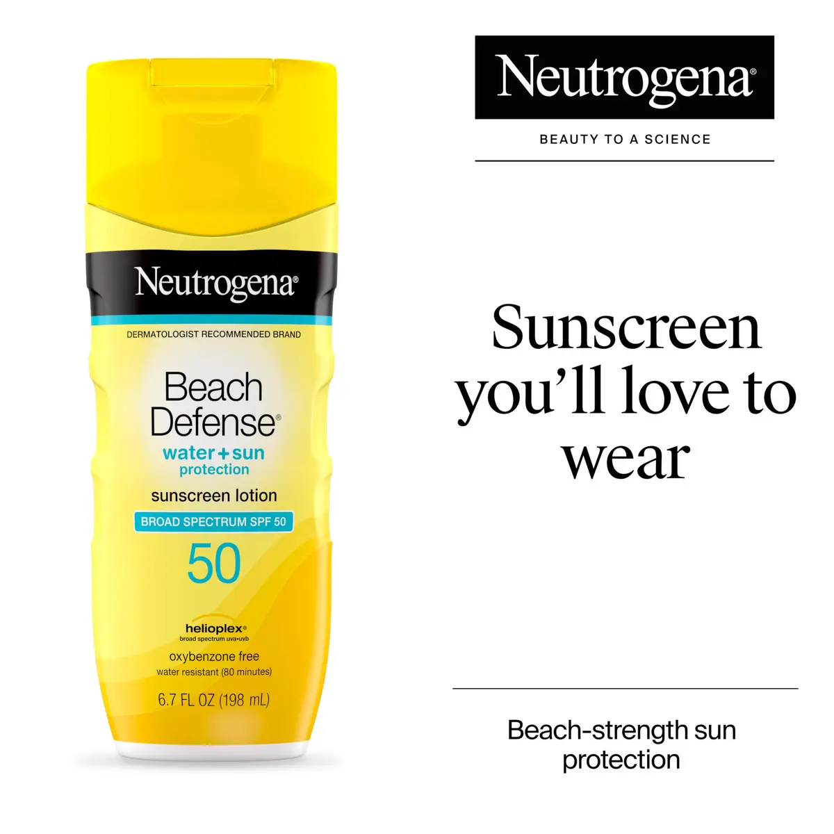 Neutrogena Beach Defense Sunscreen Lotion SPF 50, 198ml (6.7 fl oz) | Broad Spectrum UVA/UVB Protection - view 2