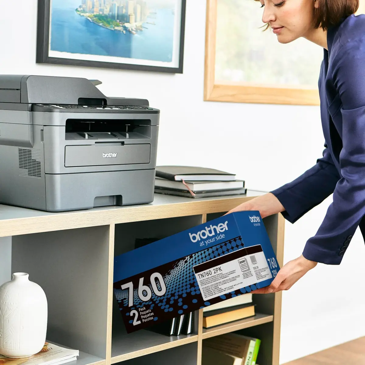 Brother Genuine High-Yield Black Toner Cartridge Twin Pack TN760 2Pk | 6,000 Pages Total - view 4