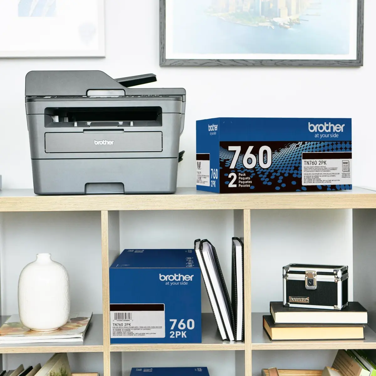 Brother Genuine High-Yield Black Toner Cartridge Twin Pack TN760 2Pk | 6,000 Pages Total - view 3