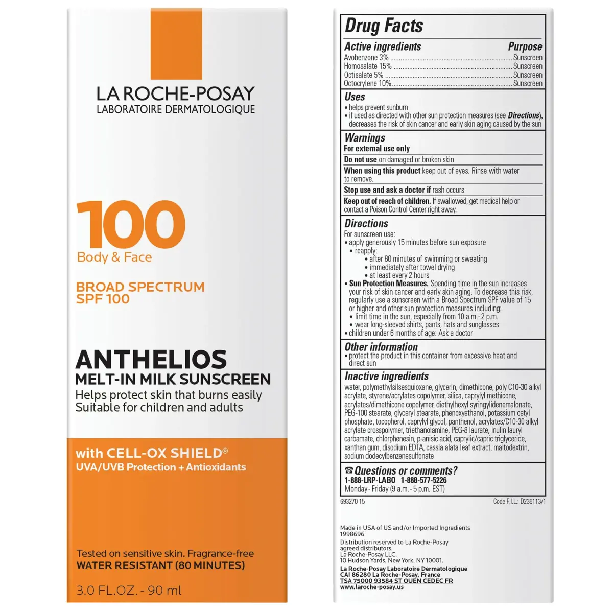 La Roche-Posay Anthelios Melt-In Milk SPF 100 Sunscreen 88ml (3 Fl Oz) | Broad Spectrum Protection for Sensitive Skin - view 6
