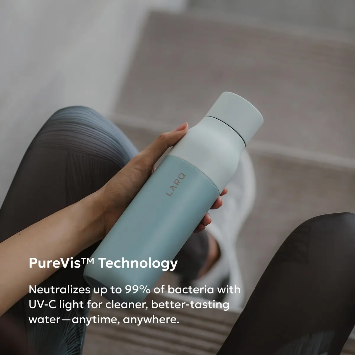 LARQ PureVis Self-Cleaning UV Insulated Stainless Steel Water Bottle 17 oz | Smart Hydration with UV-C Technology - view 3