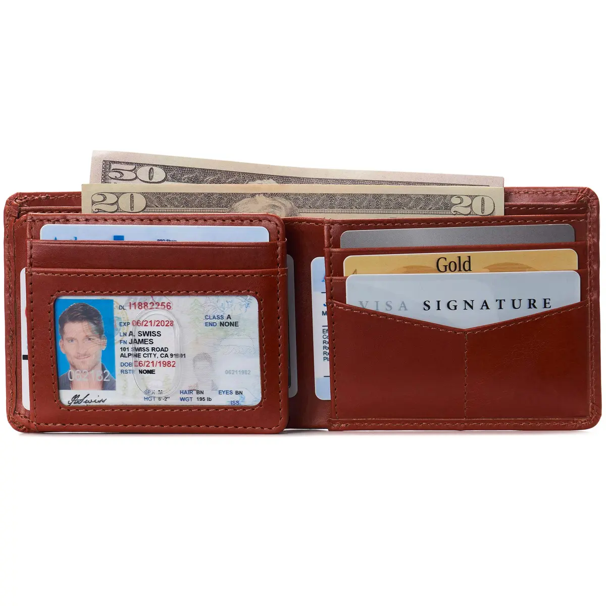 Alpine Swiss Spencer RFID Leather Bifold Wallet for Men | 11.1 cm (4.37") | 14 Card Slots - view 5