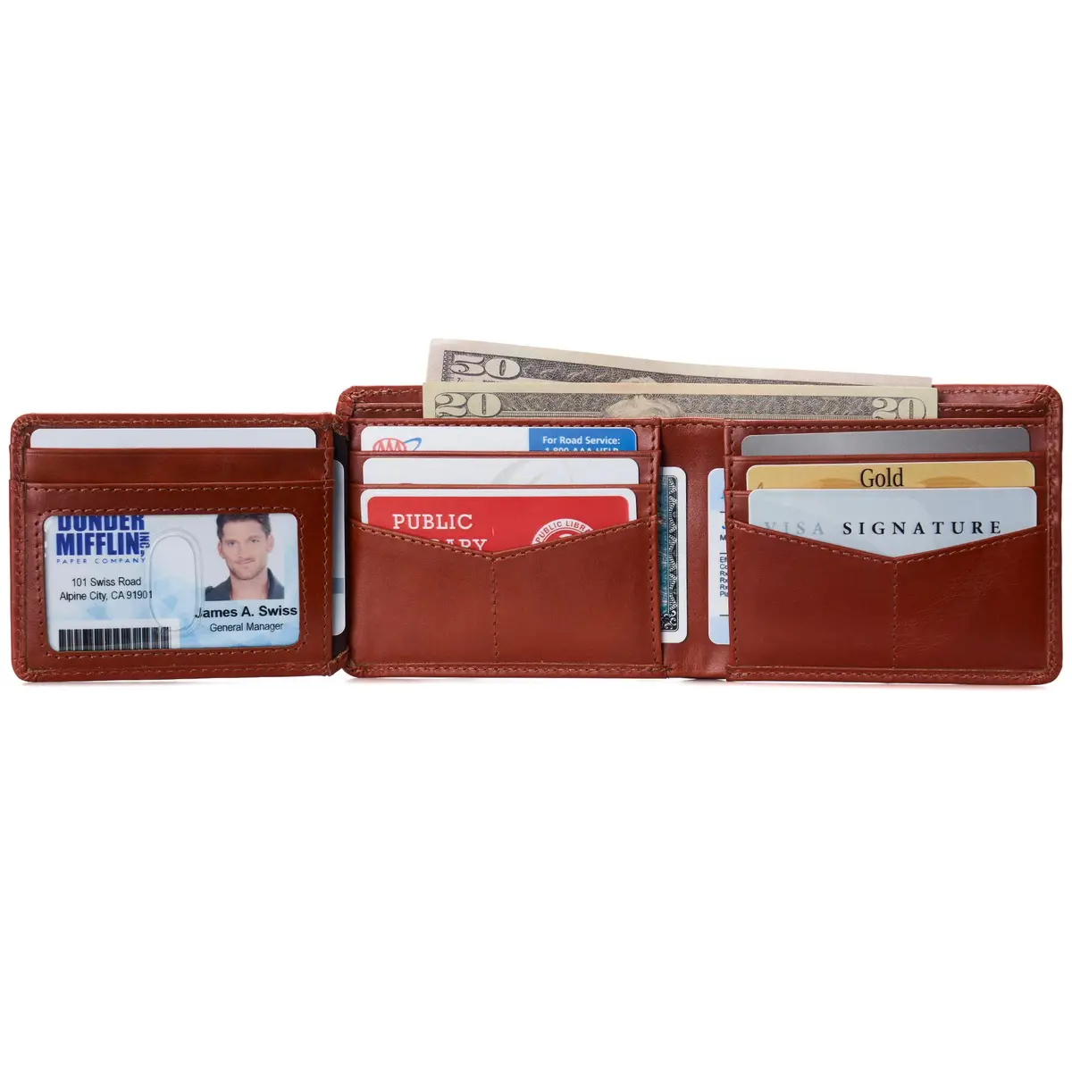 Alpine Swiss Spencer RFID Leather Bifold Wallet for Men | 11.1 cm (4.37") | 14 Card Slots - view 6