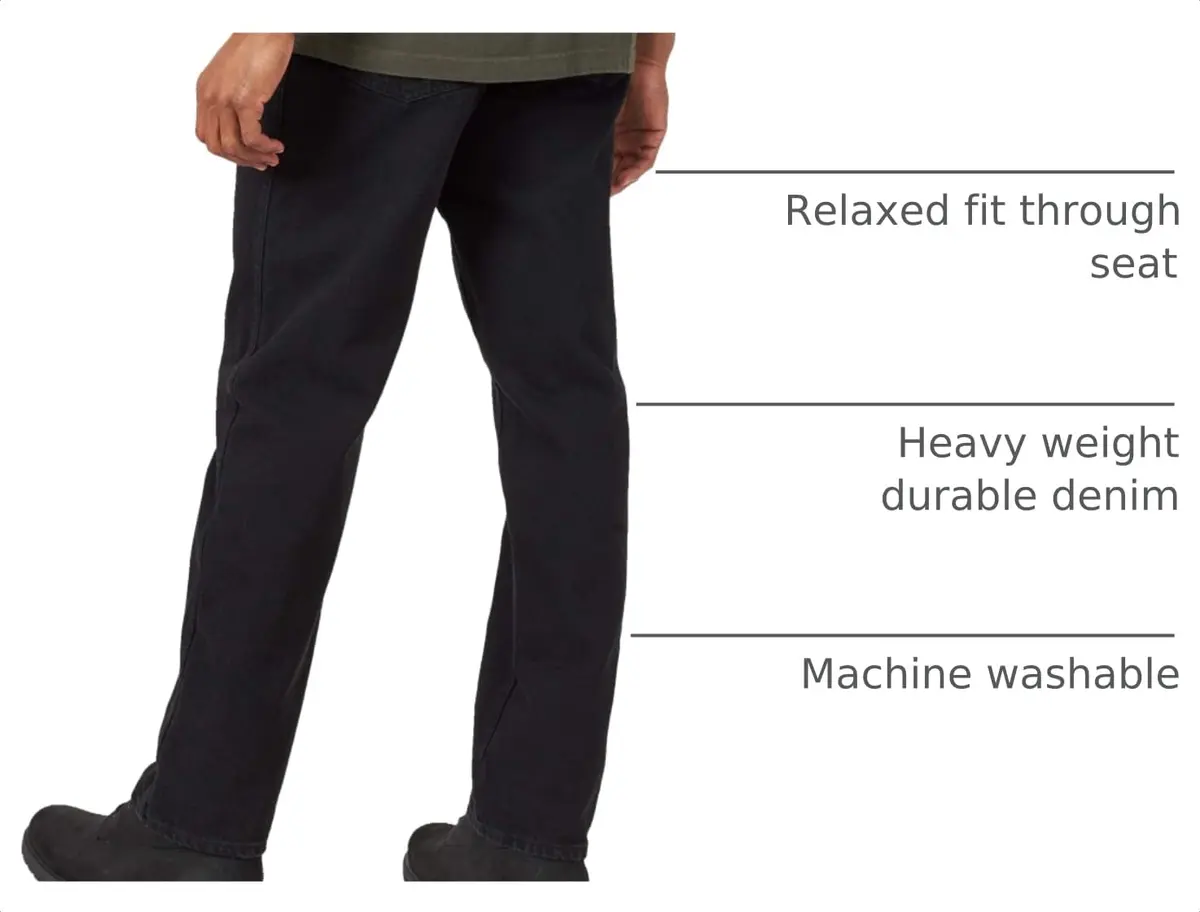 Rustler Men's Classic Relaxed Fit Jean, Black, 38W x 34L | Durable, Comfortable & Long-Lasting - view 4