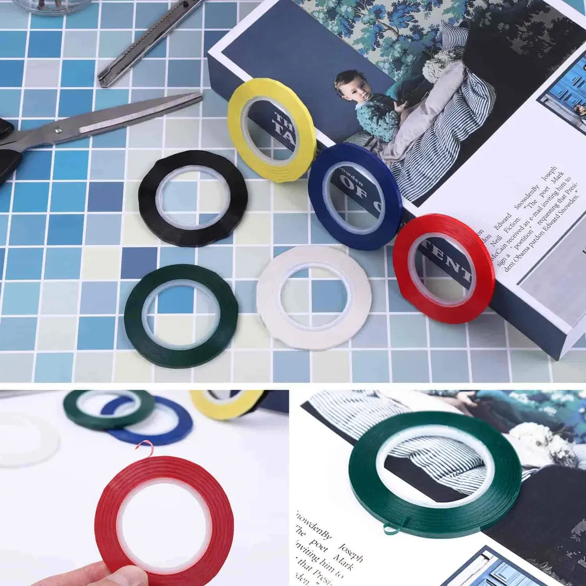 cridoz 1/8 inch Whiteboard Tape 6 Rolls (1296 ft Total) | Grid & Chart Tape for Organization - view 7