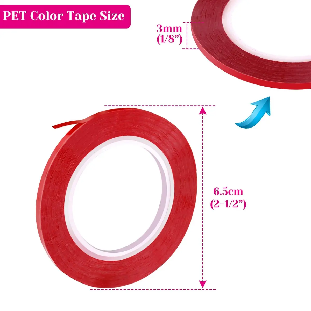 cridoz 1/8 inch Whiteboard Tape 6 Rolls (1296 ft Total) | Grid & Chart Tape for Organization - view 3