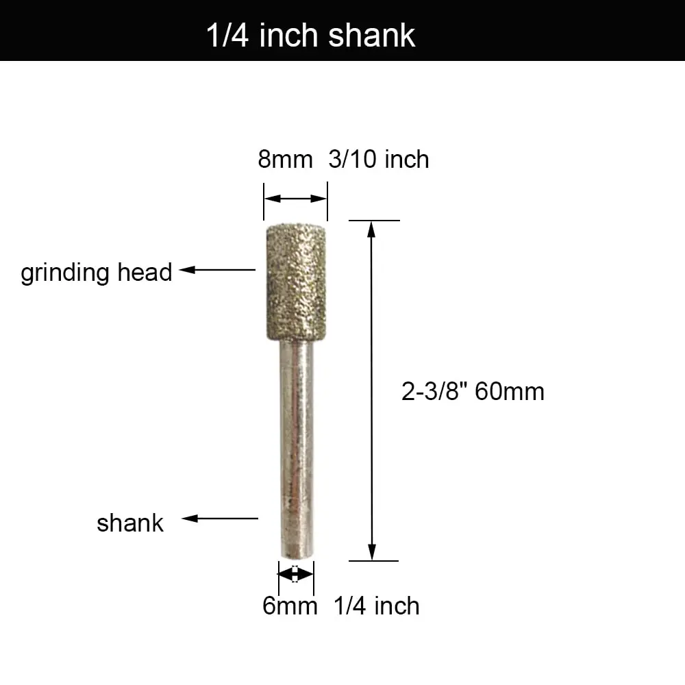 Lala Smill 1/4" Shank Diamond Coated Grinding Burr, 60 Grit | Durable Alloy & Diamond for Hard Materials - view 2