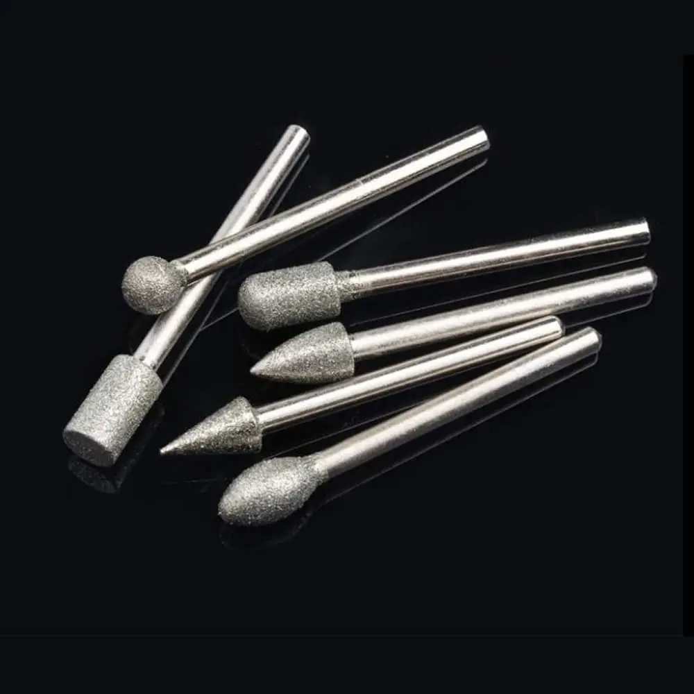 Lala Smill 1/4" Shank Diamond Grinding Burr Set, 20pcs 120 Grit Sphere, Cylinder, Bullet, Taper Heads | For Hard Materials - view 4