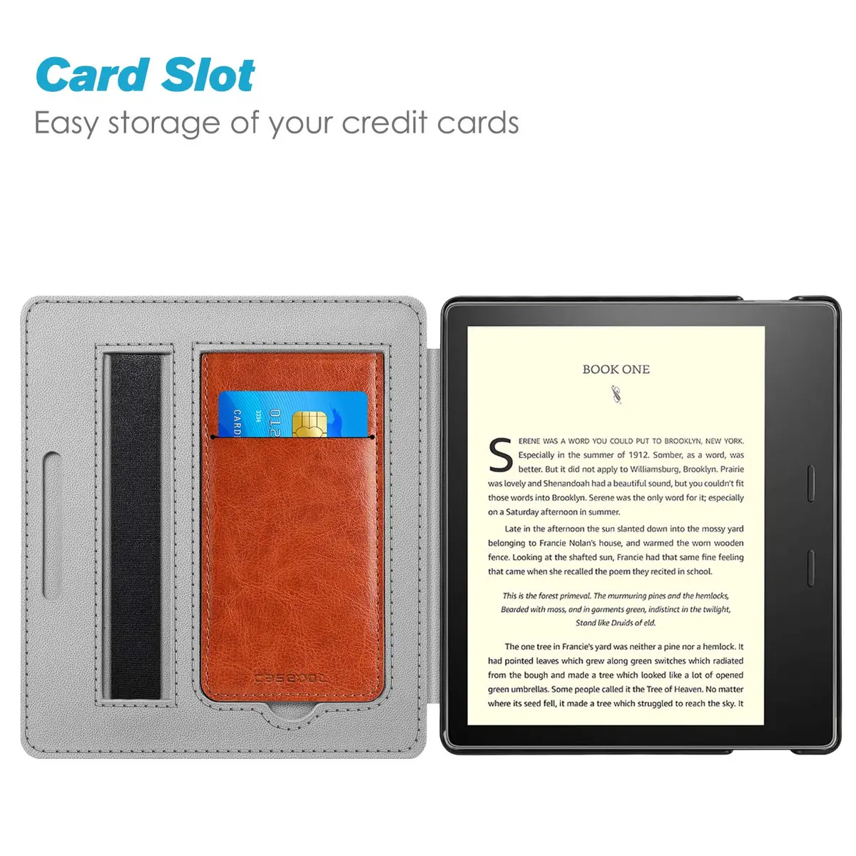 CaseBot Stand Case for 7" Kindle Oasis 10th/9th Gen 2019/2017 | Premium PU Leather & Microfiber, Foldable Stand, Card Slot - view 4