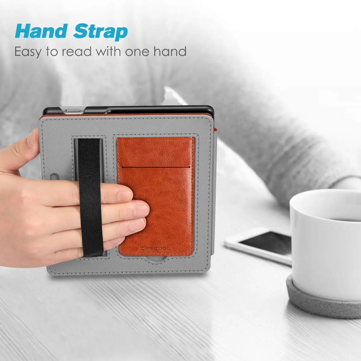 CaseBot Stand Case for 7" Kindle Oasis 10th/9th Gen 2019/2017 | Premium PU Leather & Microfiber, Foldable Stand, Card Slot - view 6