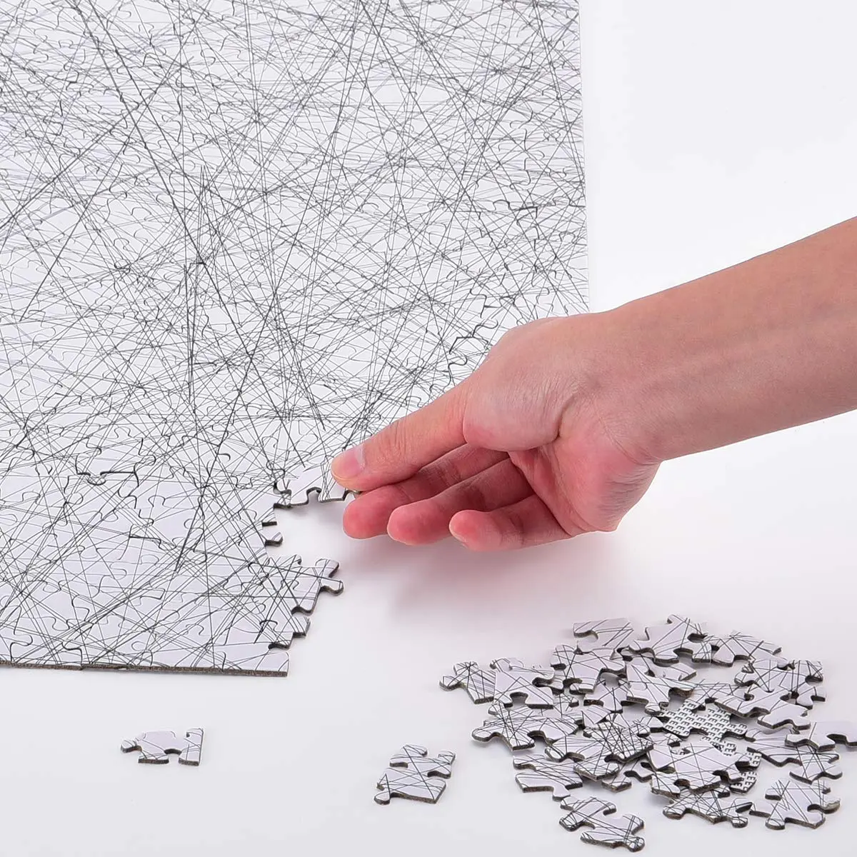 Bgraamiens Puzzle-The Lines 1000 Pieces | Challenging Black & White Art Puzzle for Adults & Kids - view 7