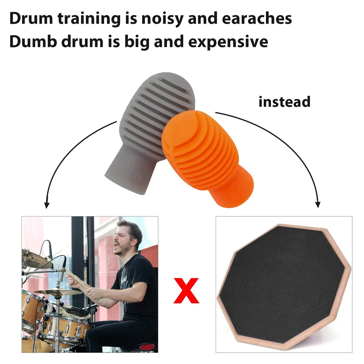 Frienda Silicone Drumstick Dampeners 4 Pcs | Noise-Reducing Practice Tips for Drummers - view 7