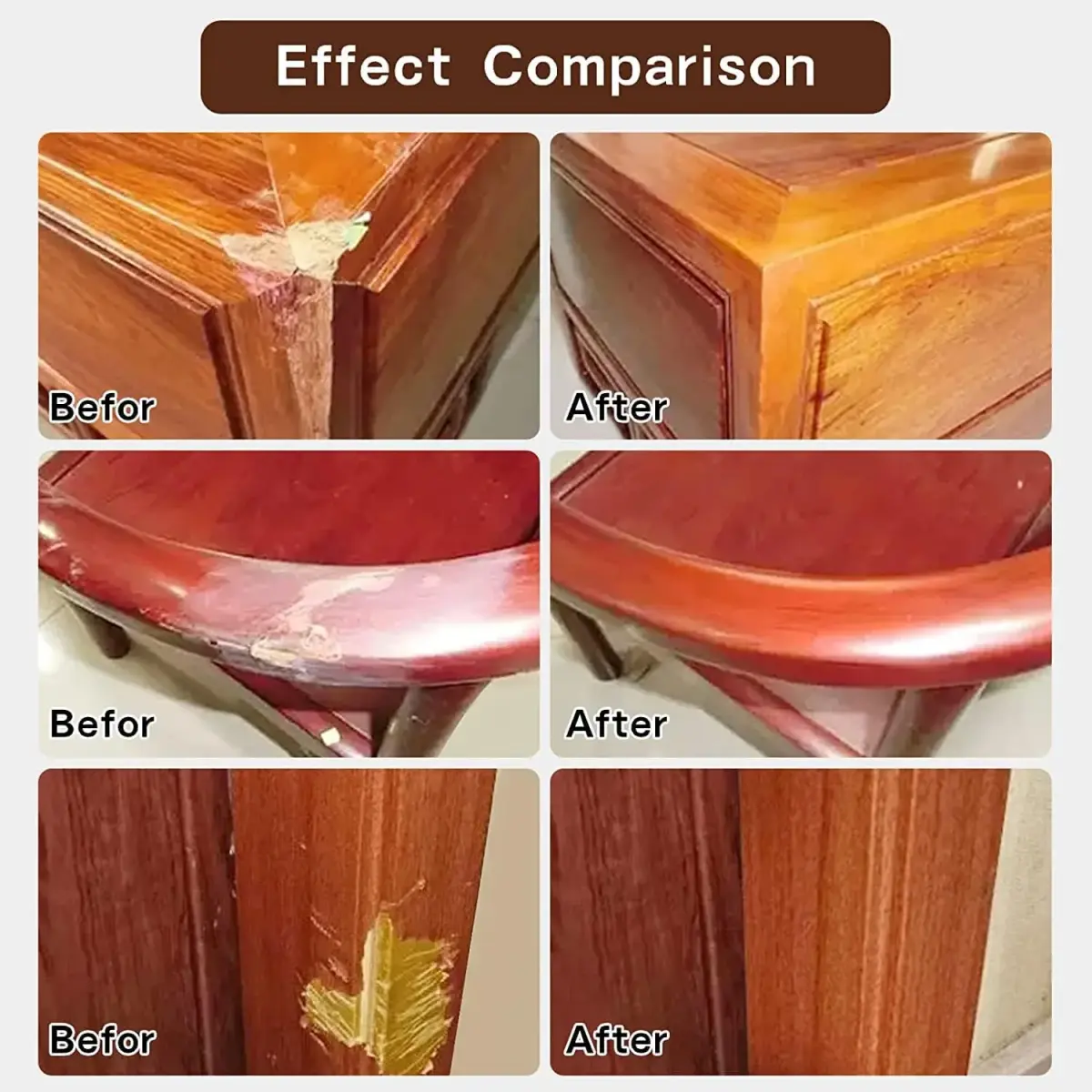 SEISSO Wood Repair Kit Touch Up Paint 12 Colors | Restores Furniture Scratches & Dents - view 6