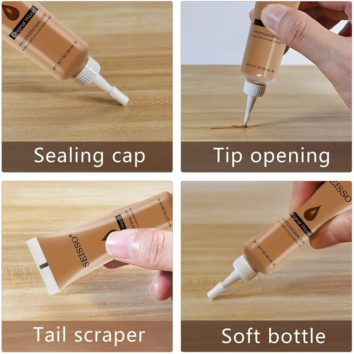 SEISSO Wood Repair Kit Touch Up Paint 12 Colors | Restores Furniture Scratches & Dents - view 9