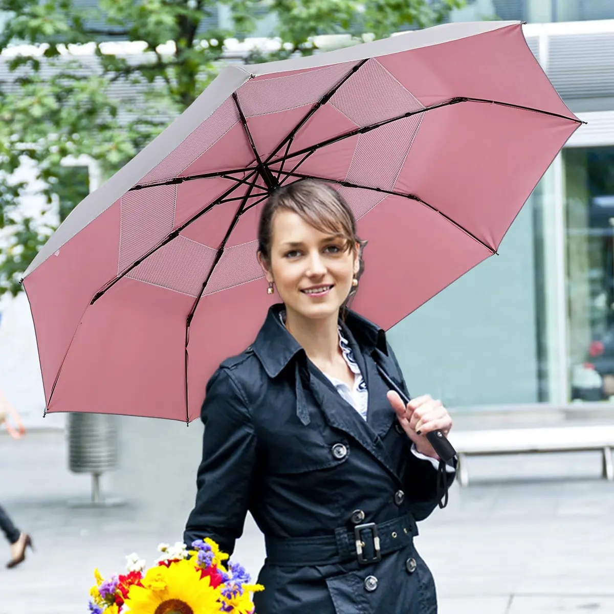 G4Free UPF 50+ UV Protection Travel Umbrella 46 Inch Sun Umbrella | Windproof & Waterproof with Silver Coating - view 7