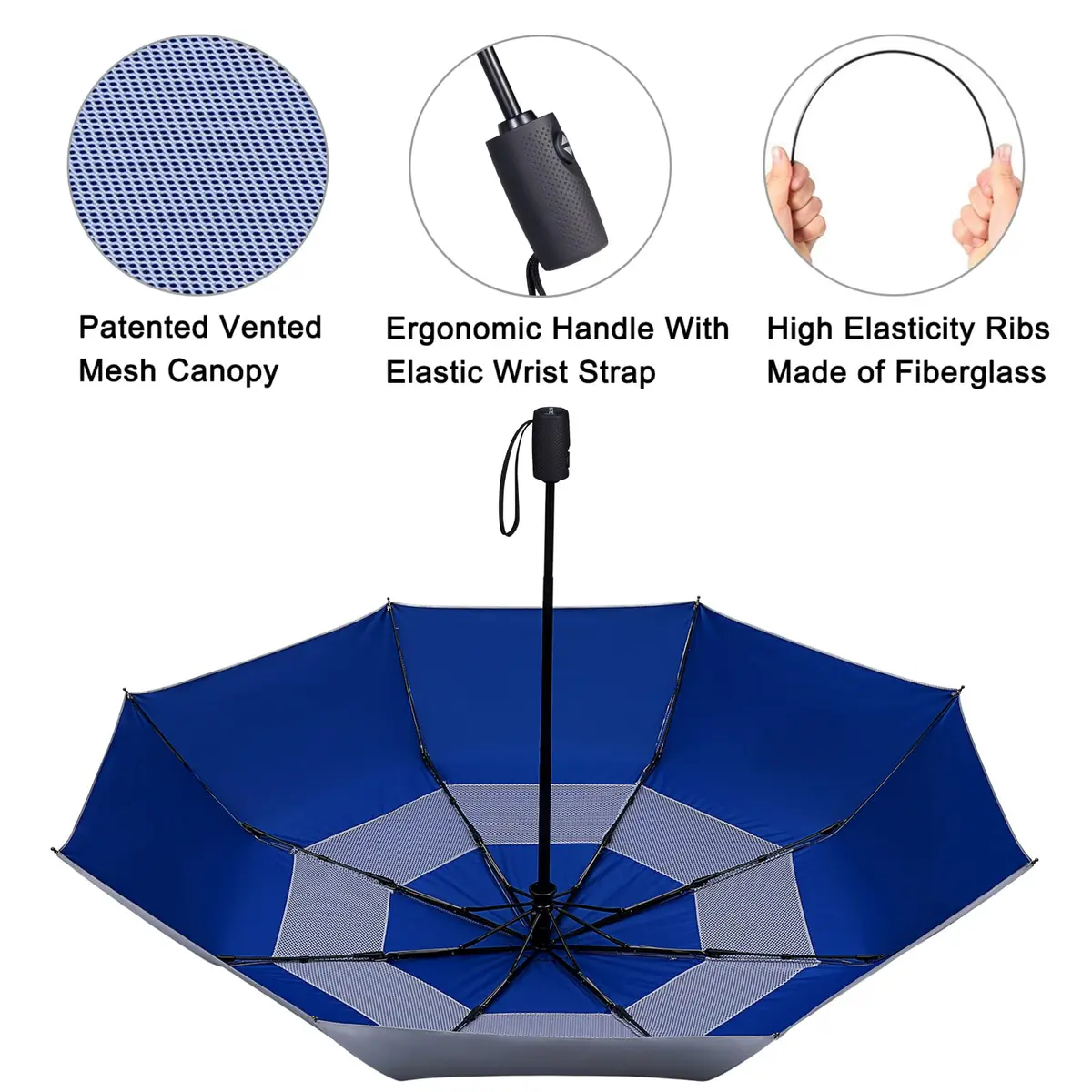G4Free UPF 50+ UV Protection Travel Umbrella 46 Inch Sun Umbrella | Windproof & Waterproof, Auto Open/Close, Compact Size - view 4