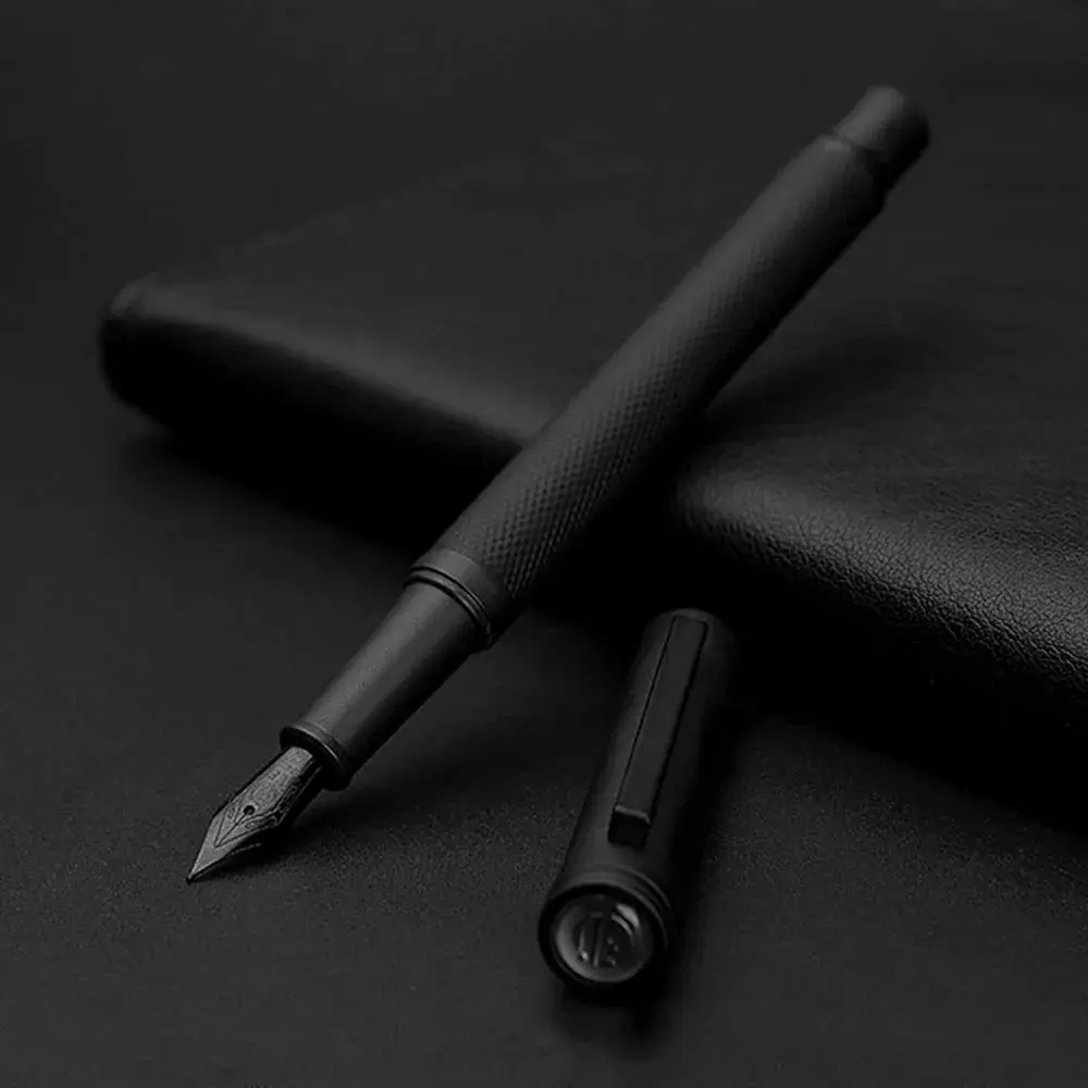erofa H3 Black Fountain Pen with Bamboo Clip, Fine Nib, Silver Aluminum Alloy, 1 Count - view 3