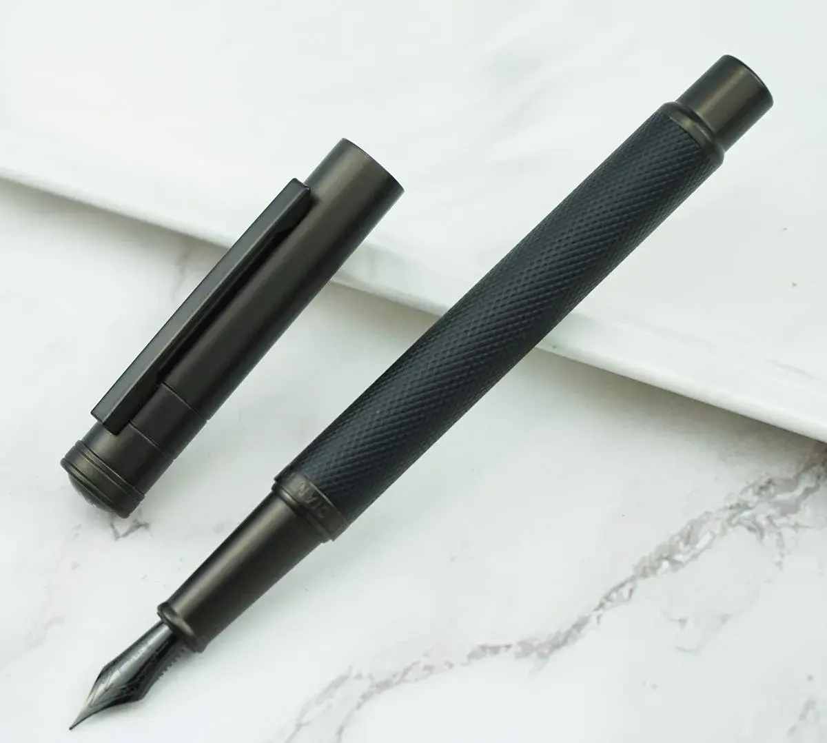 erofa H3 Black Fountain Pen with Bamboo Clip, Fine Nib, Silver Aluminum Alloy, 1 Count - view 4
