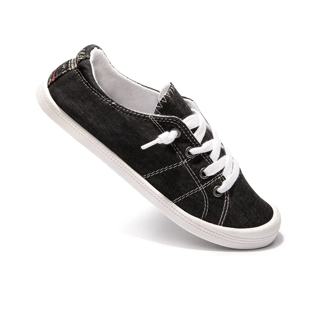 BENEKER Women's Slip-On Canvas Sneakers Low Top Walking Shoes Black Size 6 (US Women's) | Breathable & Lightweight for Daily Wear - view 6