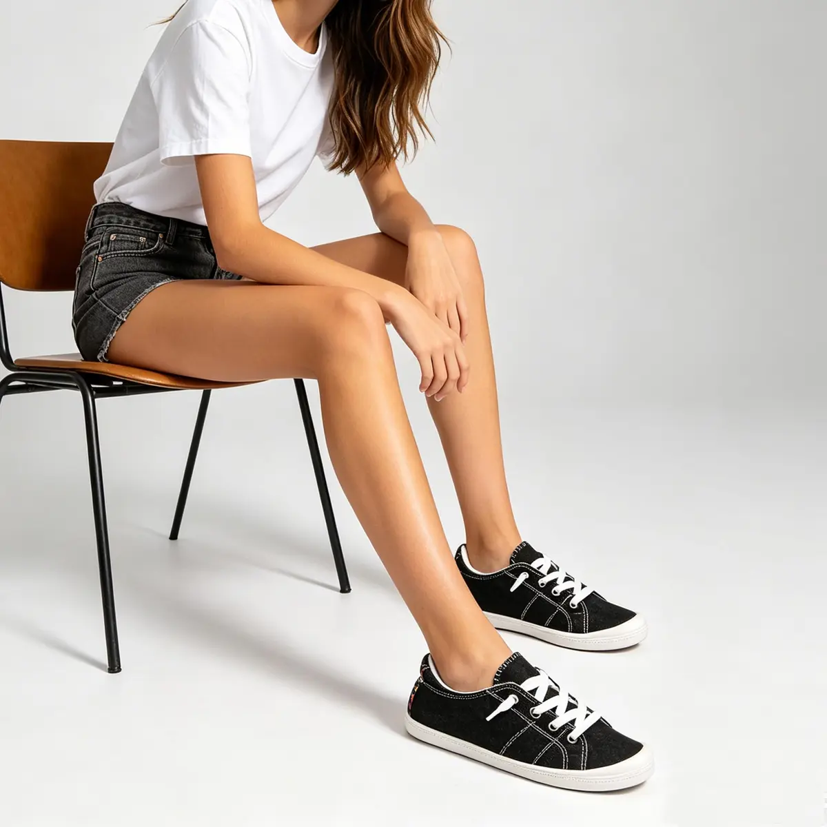 BENEKER Women's Slip-On Canvas Sneakers Low Top Walking Shoes Black Size 6 (US Women's) | Breathable & Lightweight for Daily Wear - view 2