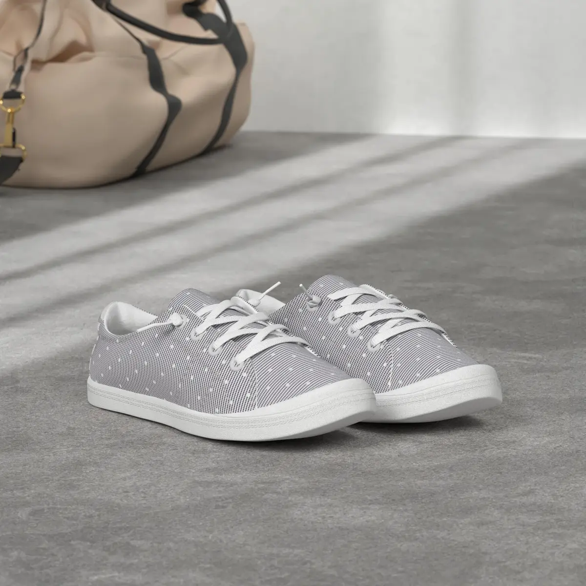 BENEKER Women's Low Top Canvas Sneakers with Polka Dots, Size 8 (US 8 / 25.4 cm) - view 2