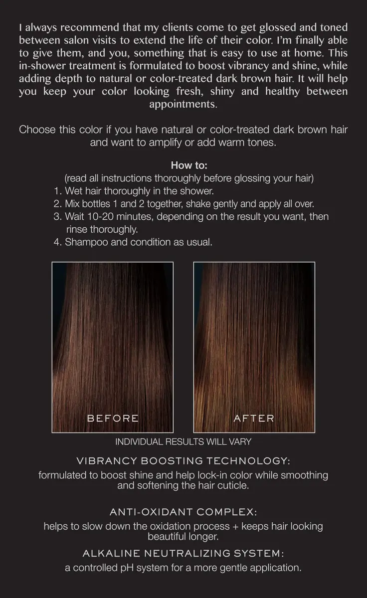 Kristin Ess Hair Gloss Chocolate Cosmo Dark Golden Brown 118ml (4 Fl Oz) | Semi-Permanent Color Depositing Conditioner for Vibrant Shine - view 3