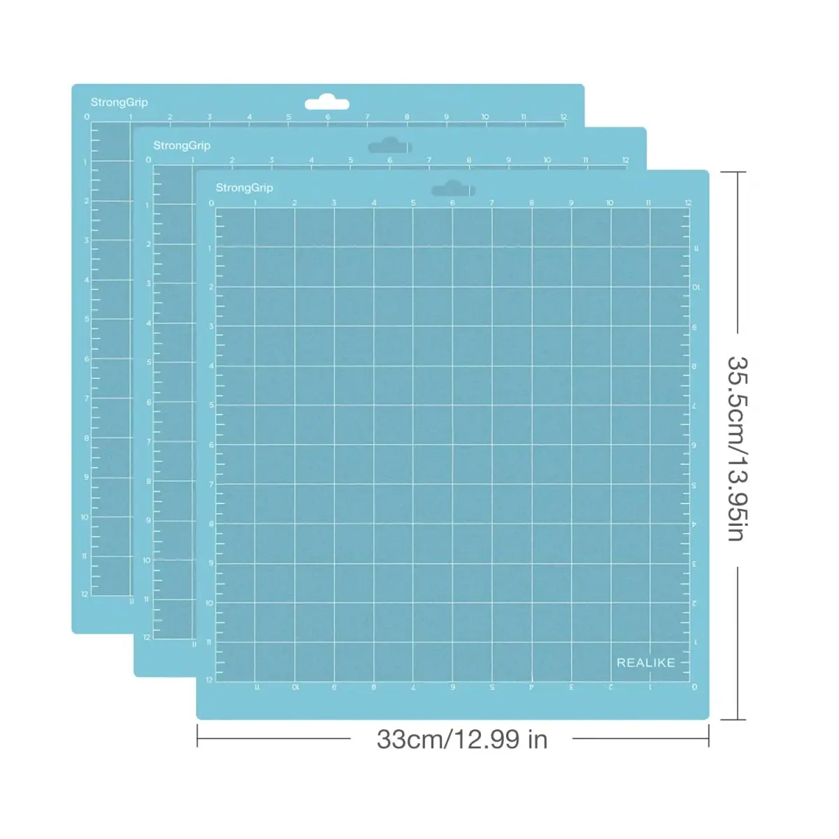 REALIKE 12x12 LightGrip Cutting Mat (3 Pack) | Gridded Adhesive Non-Slip Mat for Cricut Crafts - view 2