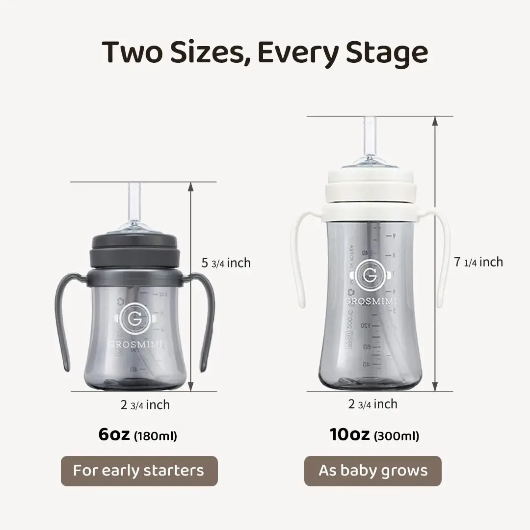 GROSMIMI PPSU Baby Straw Cup Stage 1, 6oz (Aqua Green) | Spill-Proof, BPA-Free, 180ml - view 6